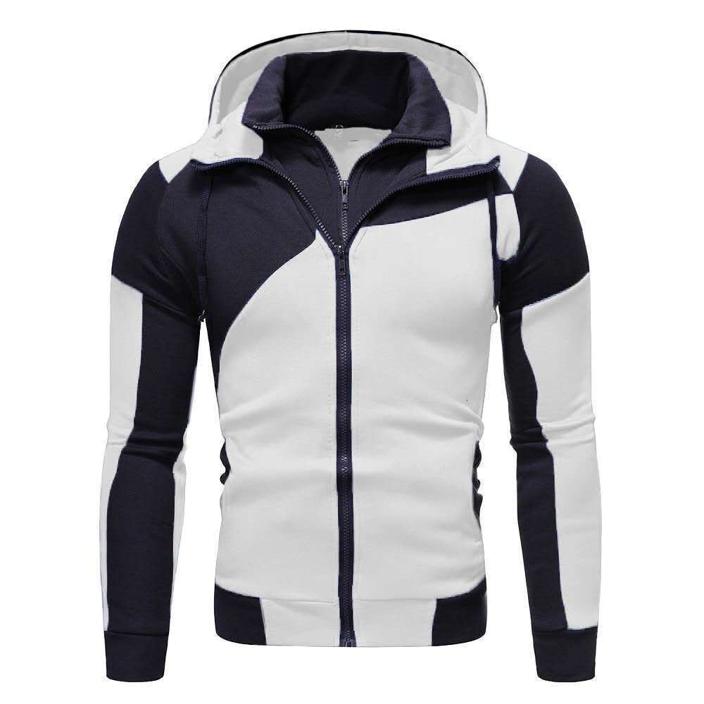 2025 Autumn Winter New Amazon Designer Hoodie Jacket Tracksuit Men Polo Veste Coat Men's Unique Color Block Patchwork Jacket Double-layer Zipper 