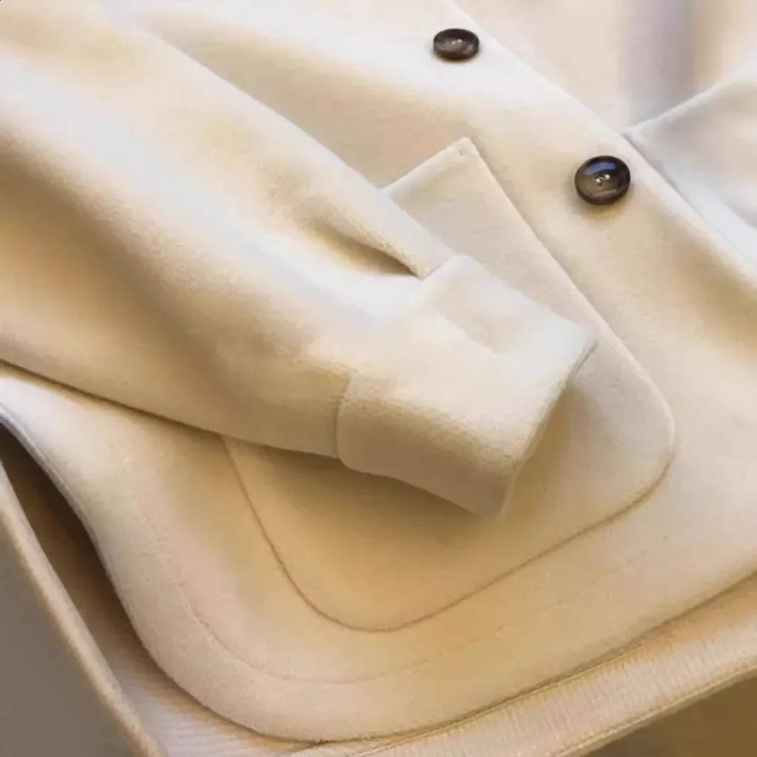 Womens Knitted Woolen Coat Vintage Loose Fit Hat n Thick Korean Style Autumn Winter Outerwear Fashionable Casual 251016