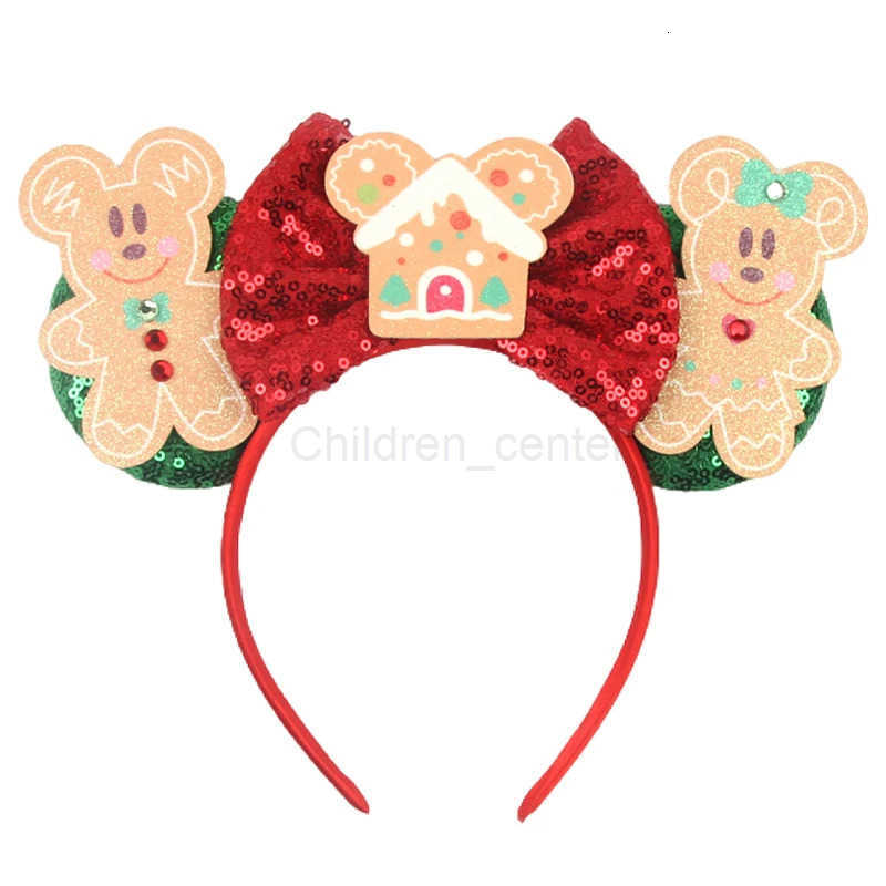 Disney ChristmasGirls' Themed Holiday Headband: Fun Sequined Gingerbread Figure and Classic Mickey Ears designer