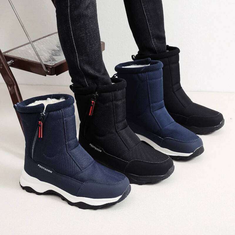 Warm Snow Boots Men For Winter Outdoor Fashion Simple Comfortable Anti Slip Wear-Resistant Cotton Shoes