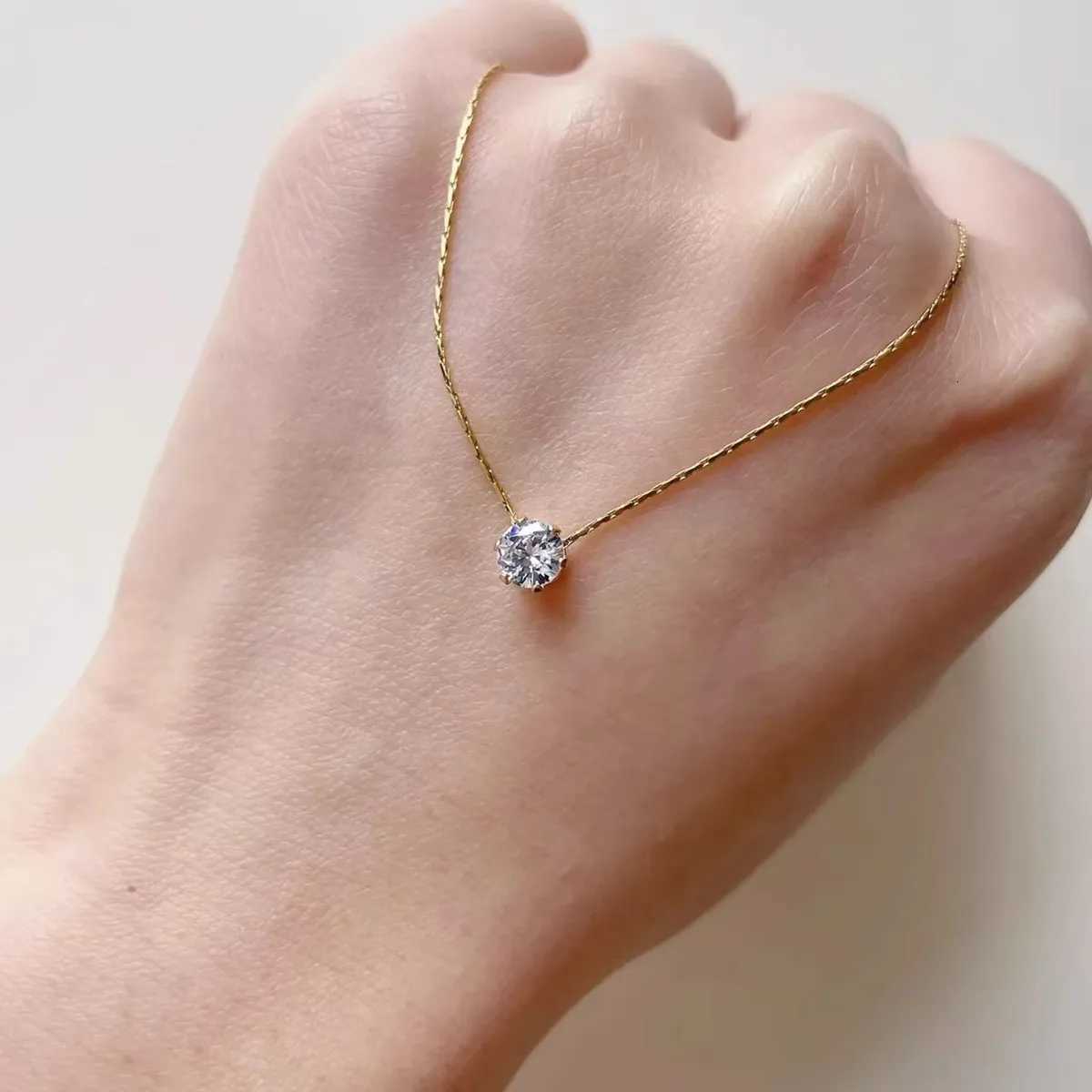 Hot Sale Stainl Steel Zircon Thin Clavicle Chain Necklace for Women Festive Party Jewelry WholesaleXJ251024