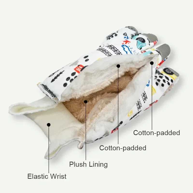 Cute Kids Winter Gloves for Girls Boys Thicken Windproof Children Ski Gloves Snow Sports Child Mittens for Snowboard 48Y Y251024