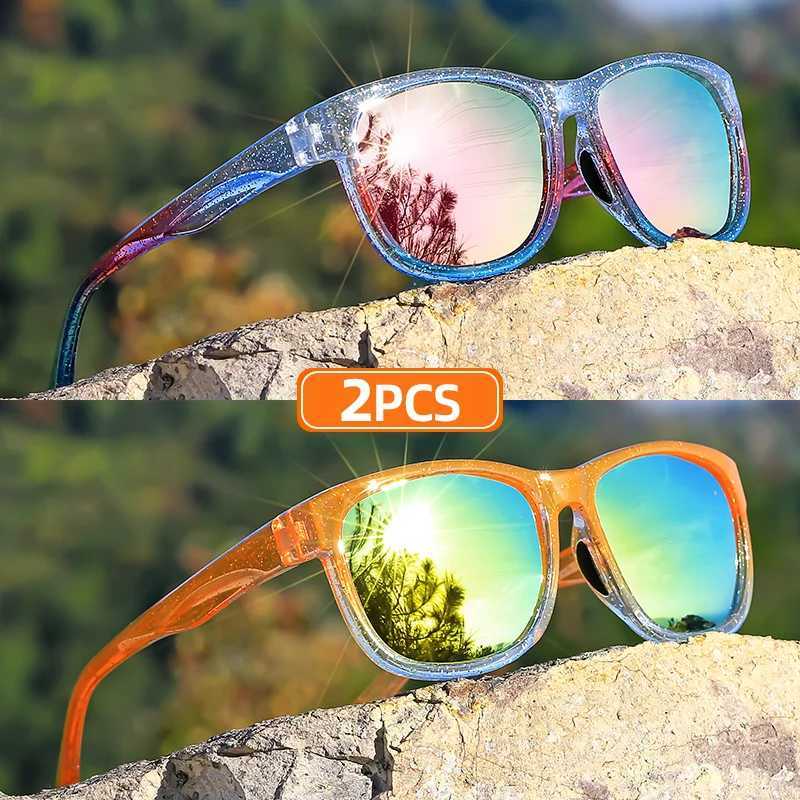 2 Pairs of Classic Square Polarized Fashion Glasses Unisex Lightweight Colorful Pearlescent Frame Outdoor Sports Style GlassesT251024
