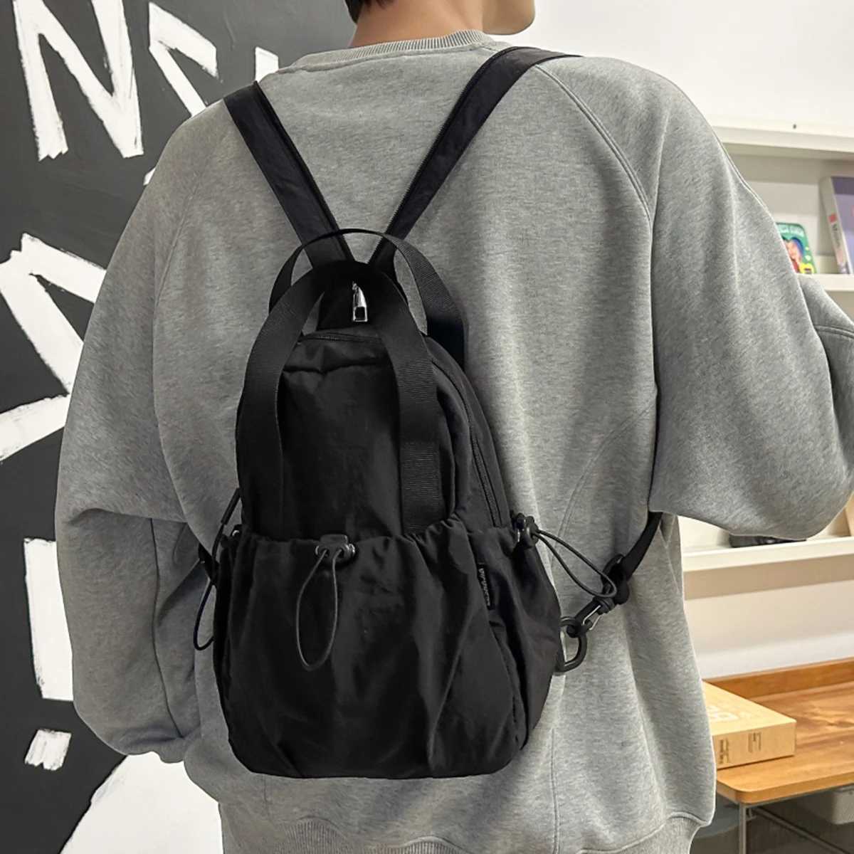 New Womens Multifunctional Backpack Casual Solid Color School Bag Girls Fashionable Shoulder Bag Travel Chest Bag Crossbod J251024
