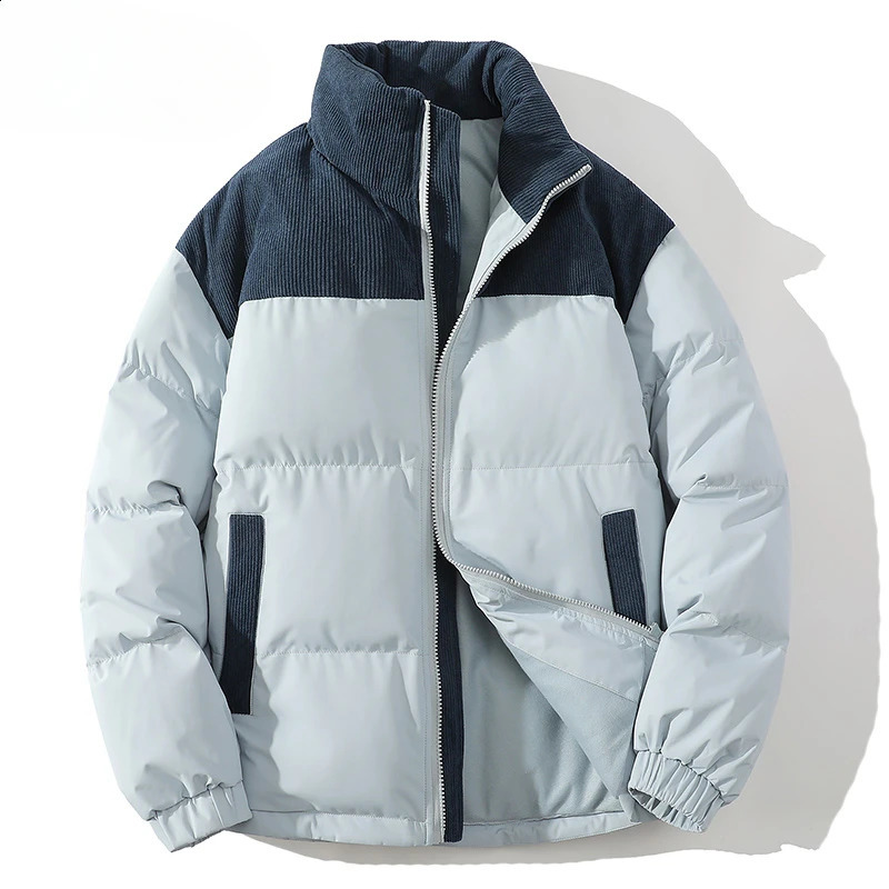 Winter Parkas Jacket Men Women Solid Patchwork Parkas Coat Loose Warm Thick Couple Jacket Korean Outwear Male Unisex Pink Green 251020