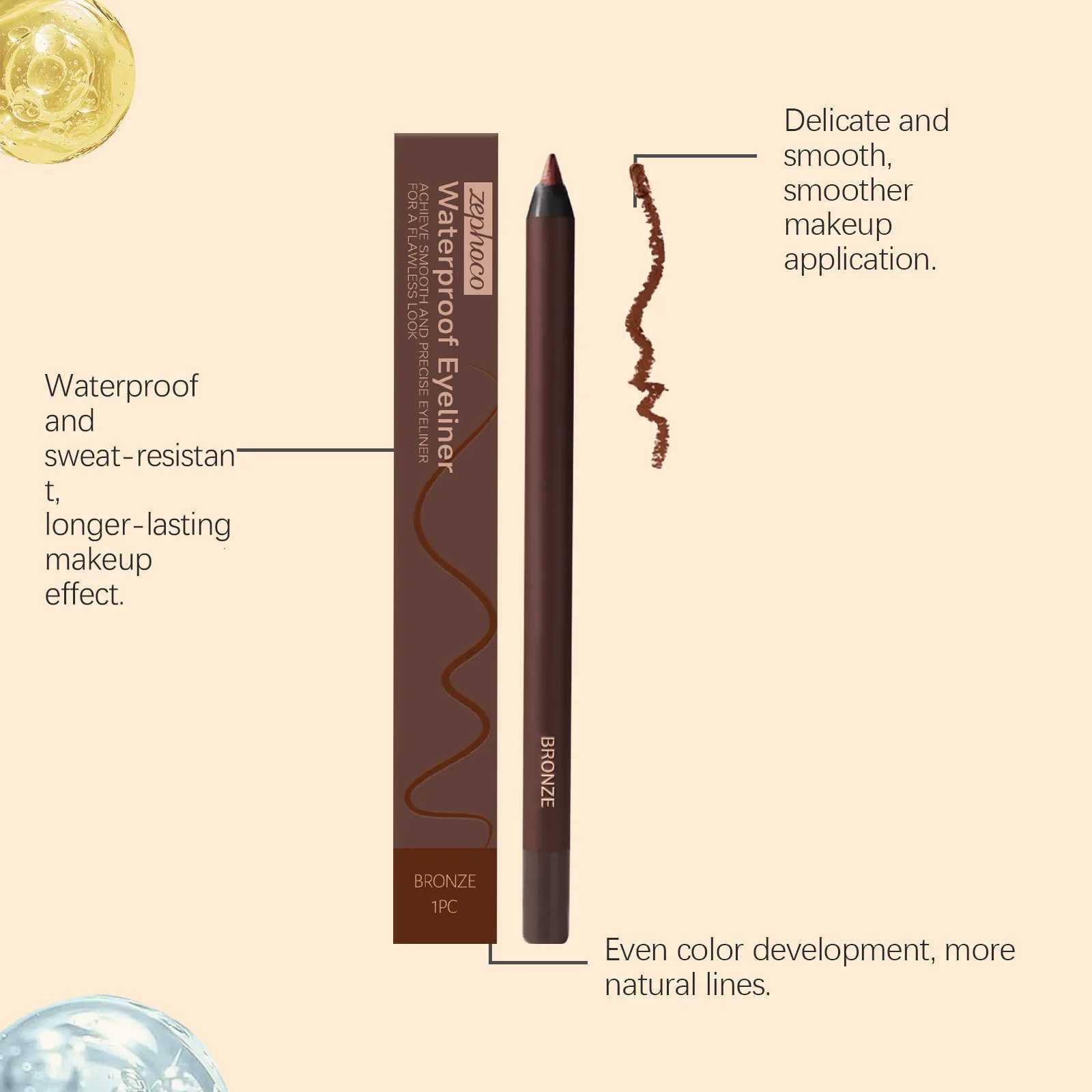 Waterproof Eyeliner Brown Smooth Matte Eye Liner Long Lasting Non Smudging High Pigmented Eyebrow Pencil Punk Eye MakeupL251024