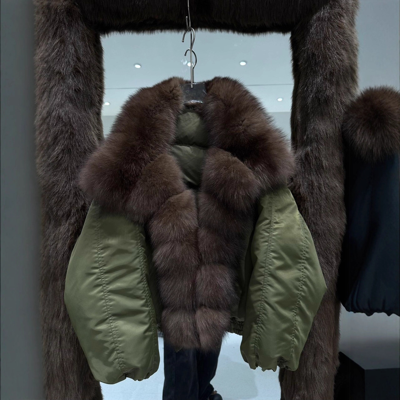 real fur coat 2025 Janveny Big Natural Fox Fur Coat Women 2025 Autumn Winter Female Parkas 90% White Duck Down Jacket Feather Short Puffer Coat