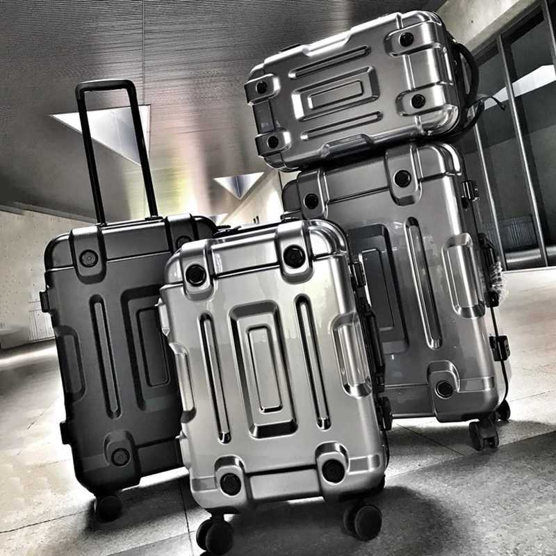 Trolley suitcase for boys with large capacity strong thick durable 202428 inch travel luggage silent shockproof boarding caseW251024
