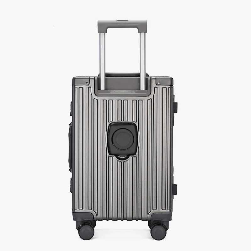 Mens Suitcase 2024 New LargeCapacity Trolley Case Strong and Durable Thickeneded DoubleLayer ExplosionProof Zipper SuitcaseW251024
