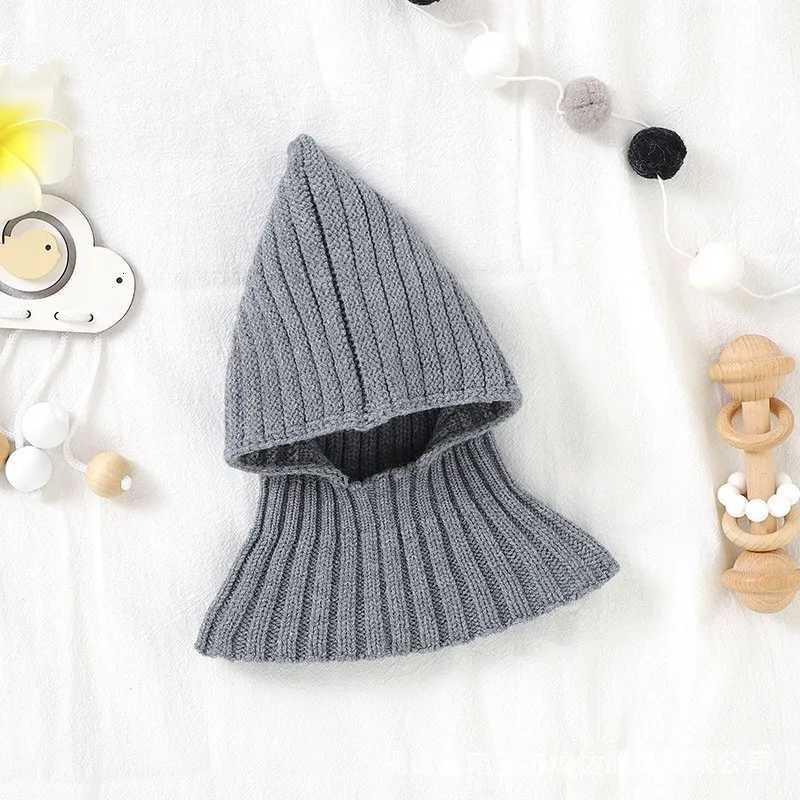 Autumn Winter New Newborn Baby Knitting Warm Scarf Cap Boy Girl Infant Solid Fashion Pullover Hat Kid Windproof Earmuffs CapsL251024