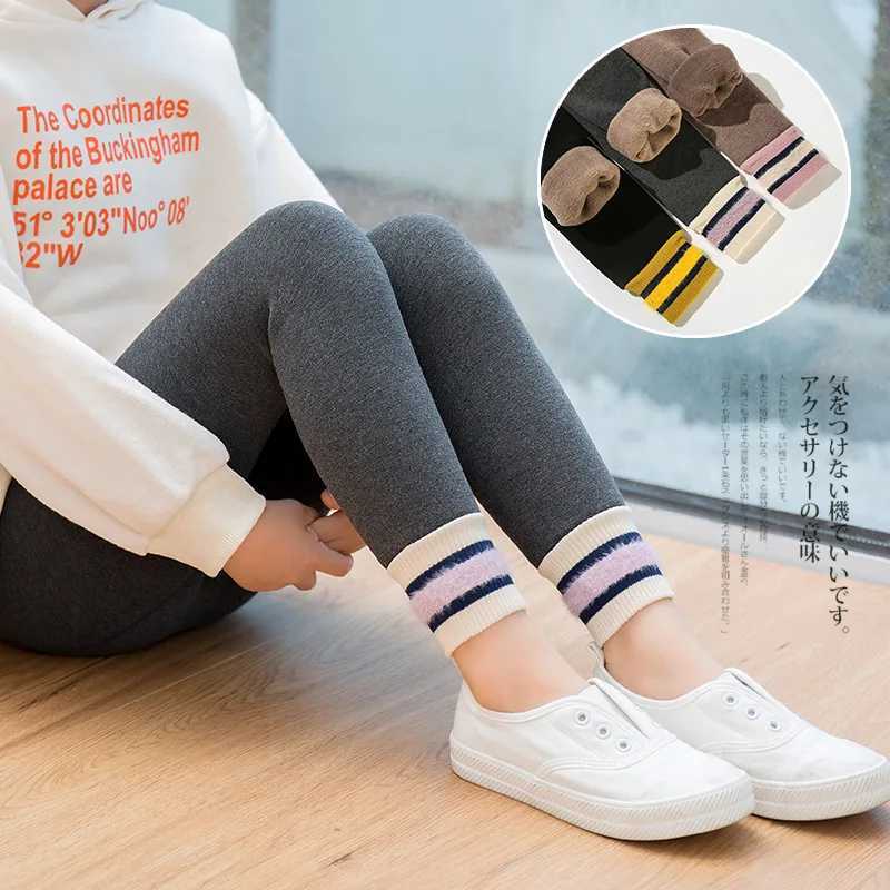 Children Leggings Winter 2023 Pants for Kids Plus Velvet Girls Trousers Skinny Leggins for Baby Teenager Bottom ClothingT251024