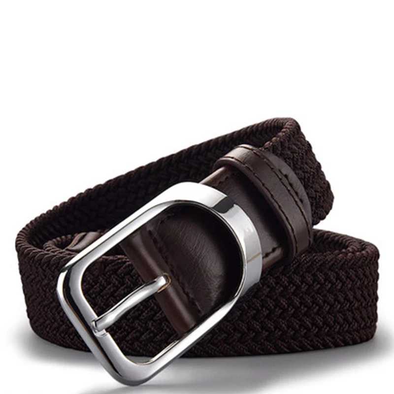 2023 NewFemale Casual Knitted Pin Buckle Men Belt Woven Canvas Elastic Expandable Braided Stretch Belts For Women Jeans W251024