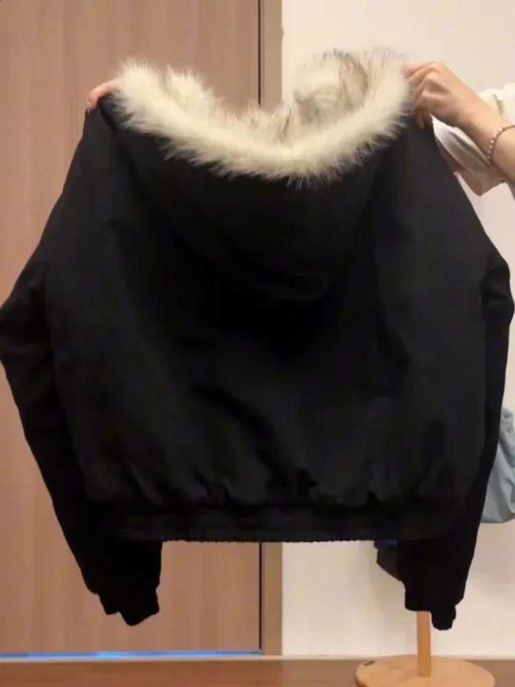 Autumn 2000s Aesthetic Black Elegant Jacket Woman Y2k Zip Up Hooded Harajuku Coat Female Loose Chic Korea Clothes 251023