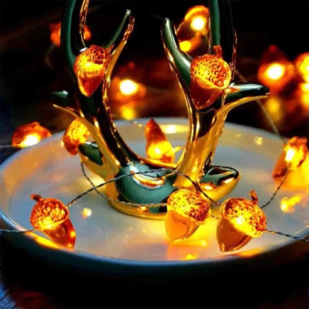LEDs Acorn String Lights Thanksgiving Decorations 98ft Fall Lights Forest Decor Fairy Decorative Lights Battery Powered for C251024