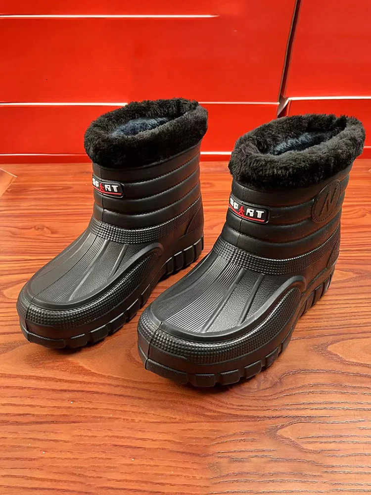 Mens Winter Thiened Waterproof Snow Boots Cotton oes for ly Warm round Toe Casual High Top Work Boots EVA Outsole251020
