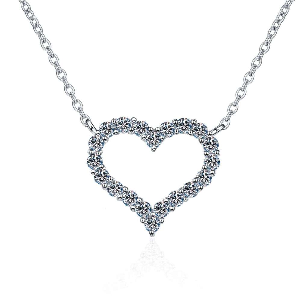 DHCollections-- S Pure Sier Plated PT950 Gold Heart Pendant Trendy Necklace for Women Accessories