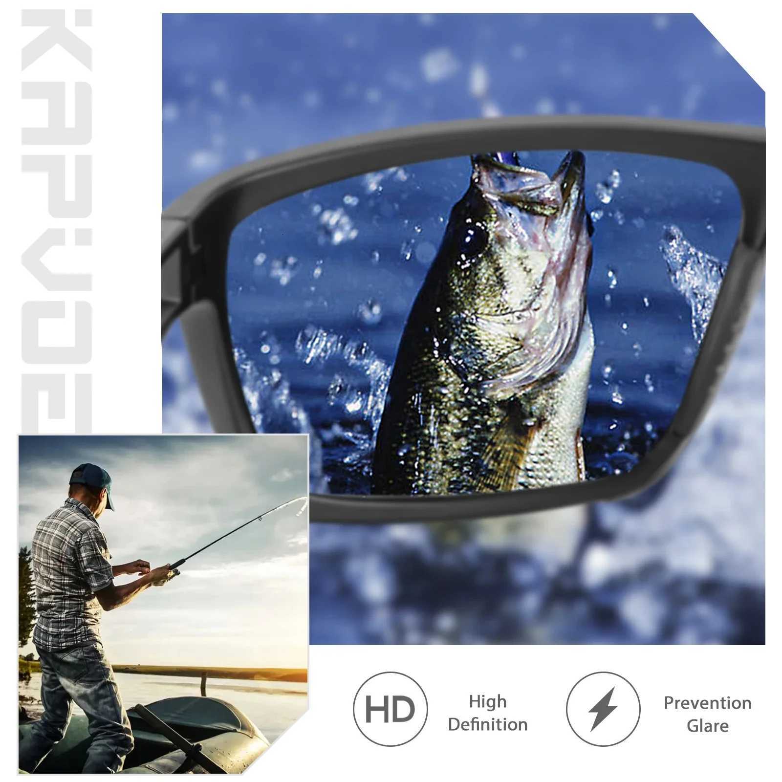 Kapvoe Polarized Fishing Glasses UV400 Sunglasses Driving Glasses Outdoor Sports Eyewear Cycling Sunglasses Hiking EyewearT251024