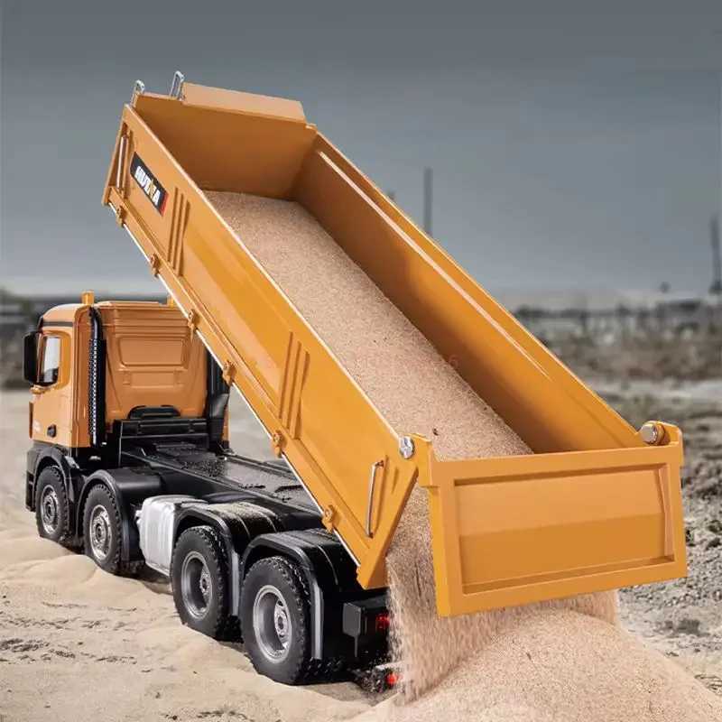 Huina Large 50Cm Rc Dump Truck 1536 12Ch 114 Alloy Remote Control Engineering 8Wheel HeavyDuty Dump Truck Cargo Model Boy Gift W251114
