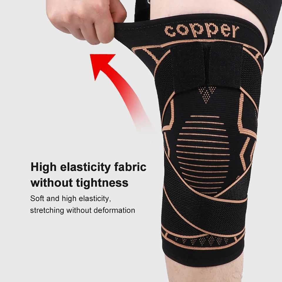 Sports Copper Ion Knee Pads Nonslip Knitted Nylon Knee Pads Patella Wear Tendon Injury Fitness Jump Rope Basketball Men WomenW251024
