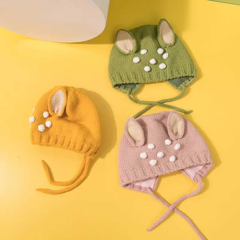 Cute Cartoon Baby Ear Protection Cap Winter Warm Infant Woolen Knitted Hat 636M Boy Girl Crochet Bonnet Toddler Beanie HeadgearL251024