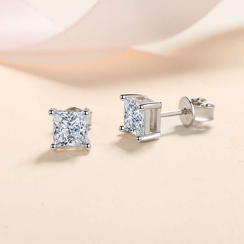 DHCollections-- XDY Irregular S Sier for Women Square Moissanite Earrings Simulated Ear Jewelry