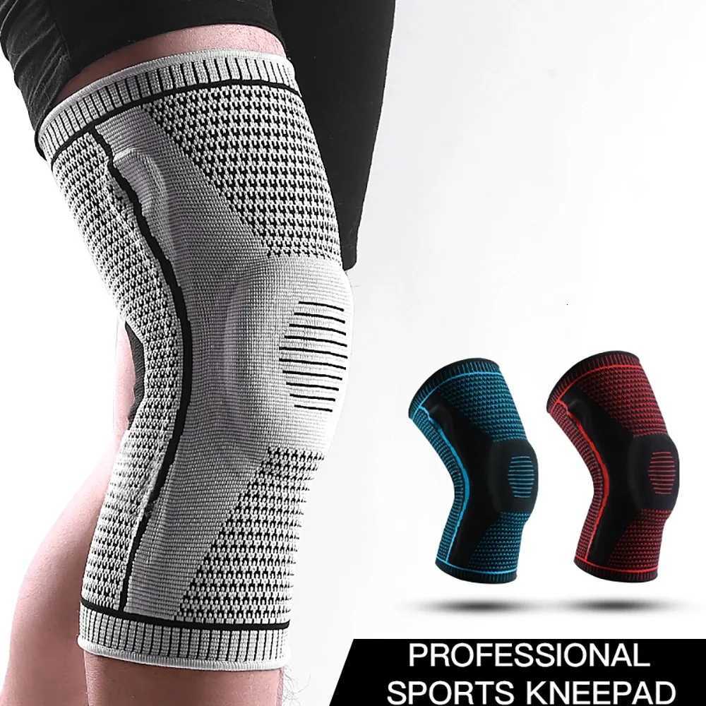 1PC Silicone Knee Pads Strap Patella Medial Support Meniscus Compression Knee Braces for Running Sport Knee ProtectionW251024