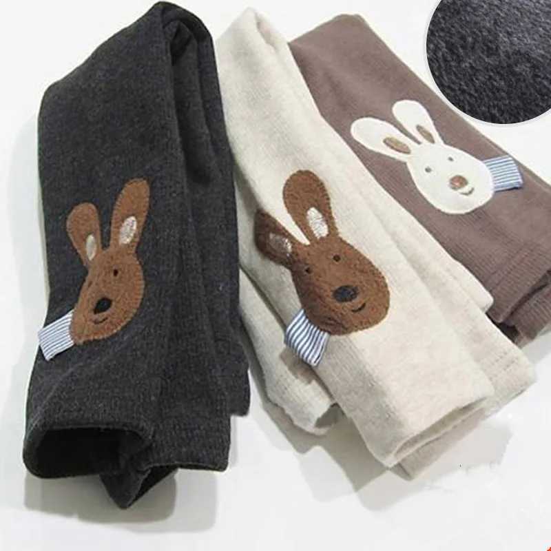 2023 Winter Warm 2 3 4 5 6 8 10 Years Children Cute Color Cartoon Patchwork Plus Velvet Thickening Leggings For Kids Baby GirlsT251024