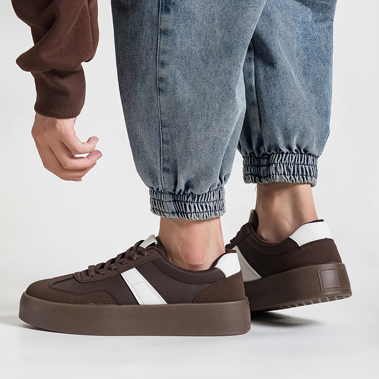 design Casual Shoes Pu Leather 3.5cm Thick Sole Sneakers for Men and Women with box free shipping