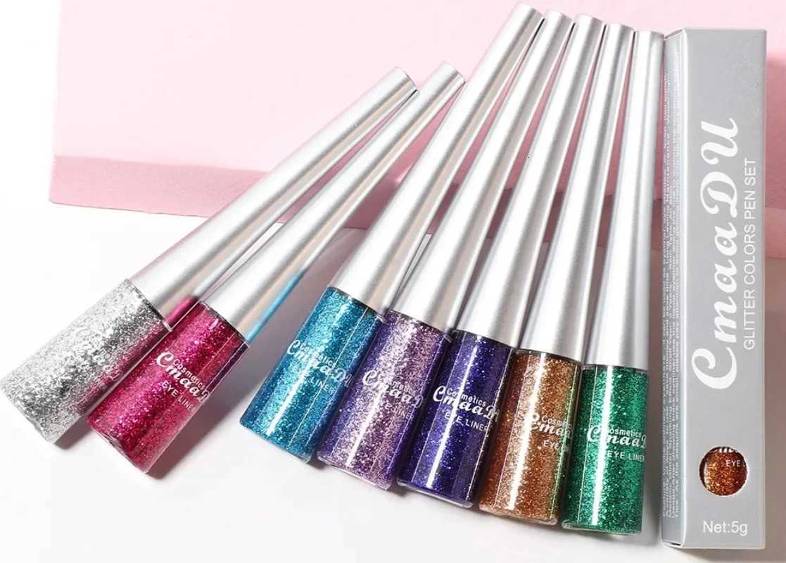 BestSelling CmaaDu Rich Colour Dazzle Shadow Liquid Eyeliner Make up Minerals LongWearing Metallic Glitter Eye liner CosmeticsL251024