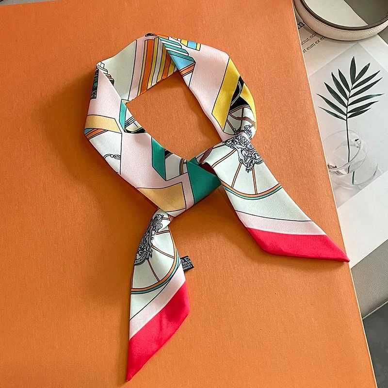 Luxury Brand Printed Bag Str Scarf Wen Small Silk Scarf band Long Bag Accories Ribbon Y251024