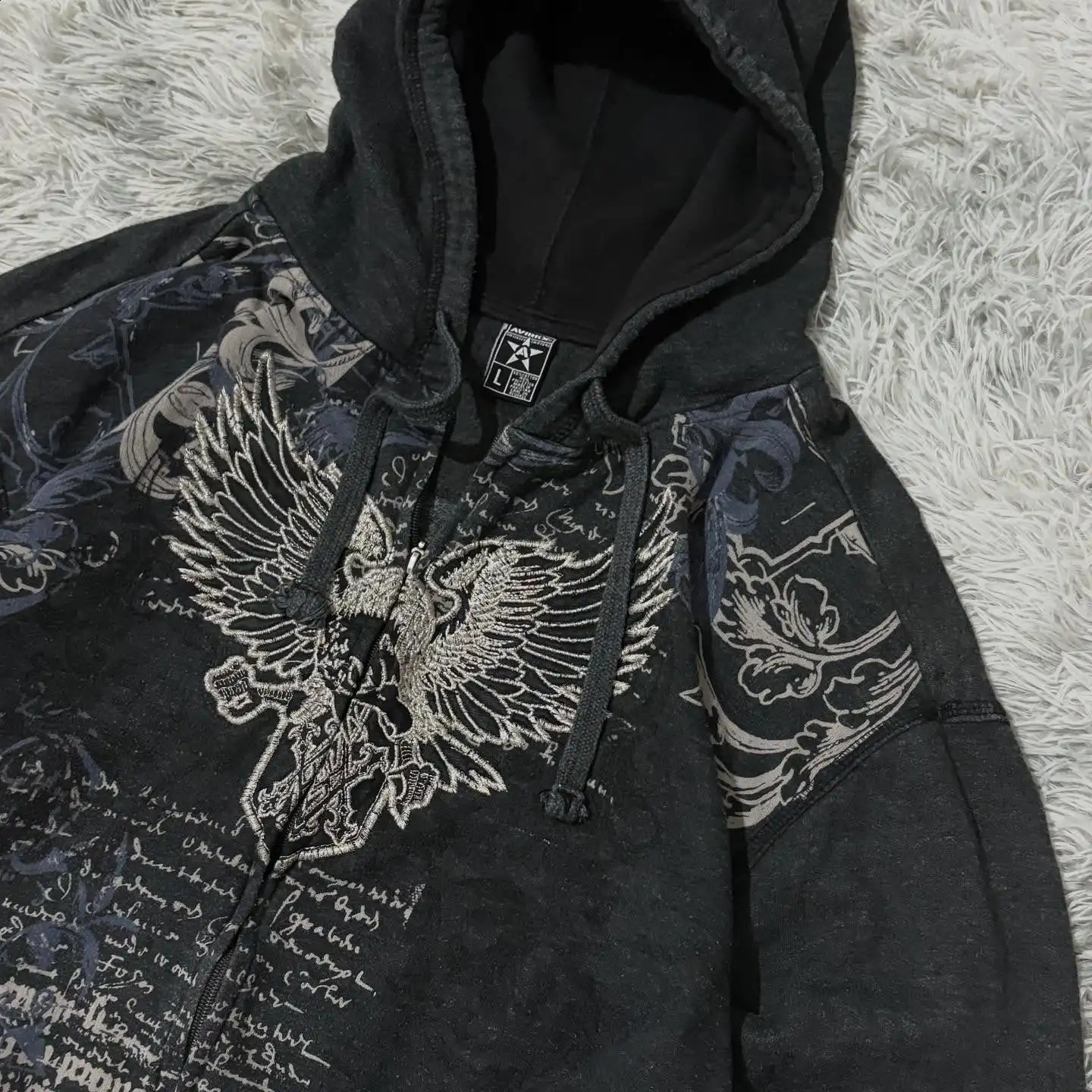 2025 American Fashion Oversized Pattern Printed Zipper Hooded Sweater Men Y2K Gothic Harajuku Hip Hop Couple Hoodies 251018