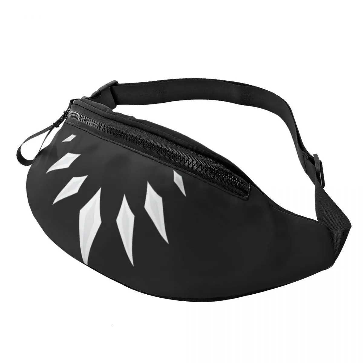 Custom Black Panther Necklace Fanny Pack Men Women Casual Crossbody Waist Bag for Travel Cycling Phone Money PouchL251024