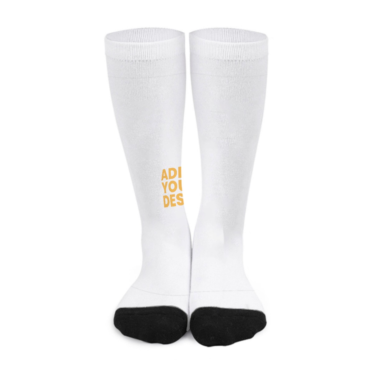 DHgatepod Unisex All-Over Print Crew Socks - 42cm Cotton Blend Long Socks with Black Heel & Toe for EU 37-45