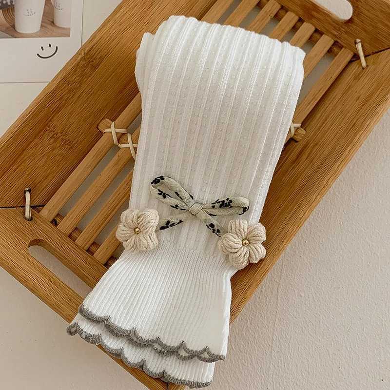 Cotton Baby Flower Pantyhose Girls Spring Autumn Korean Cute Bottoming Legging Childrens ClothingT251024
