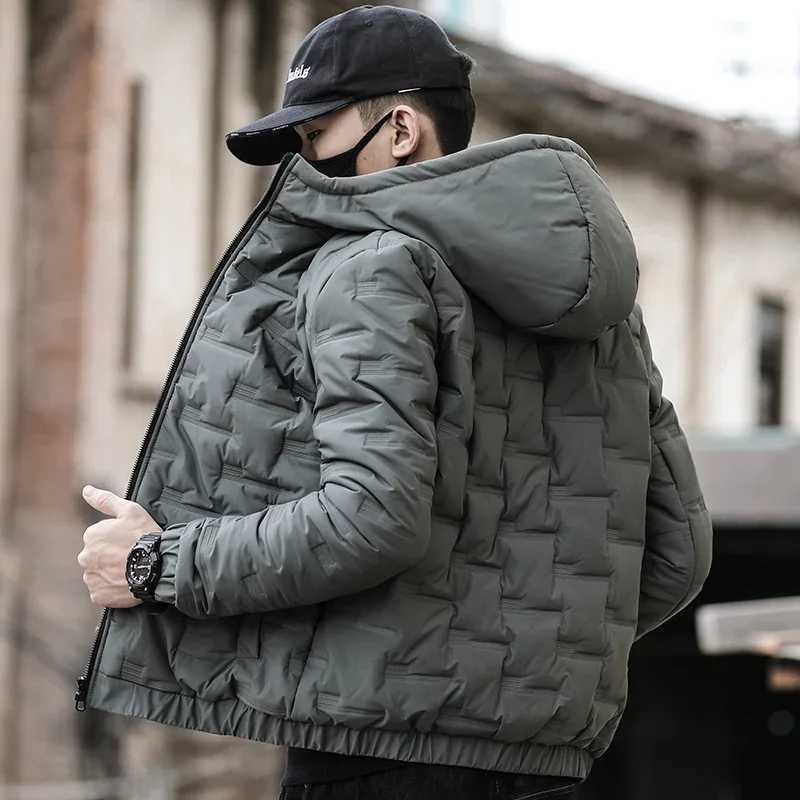 Winter Style Mens Hooded Warm Jacket Warm Windproof Short Daily Casual Down Jacket Cotton Warm Daily Coat parka padded jacket Z251024