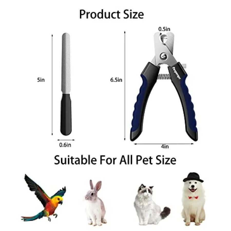 Professional Dog Nail Clippers with Safety Guard for Small Medium and Large Breed Dogs and Cats Prevents Over Cutting Includes Z20251024