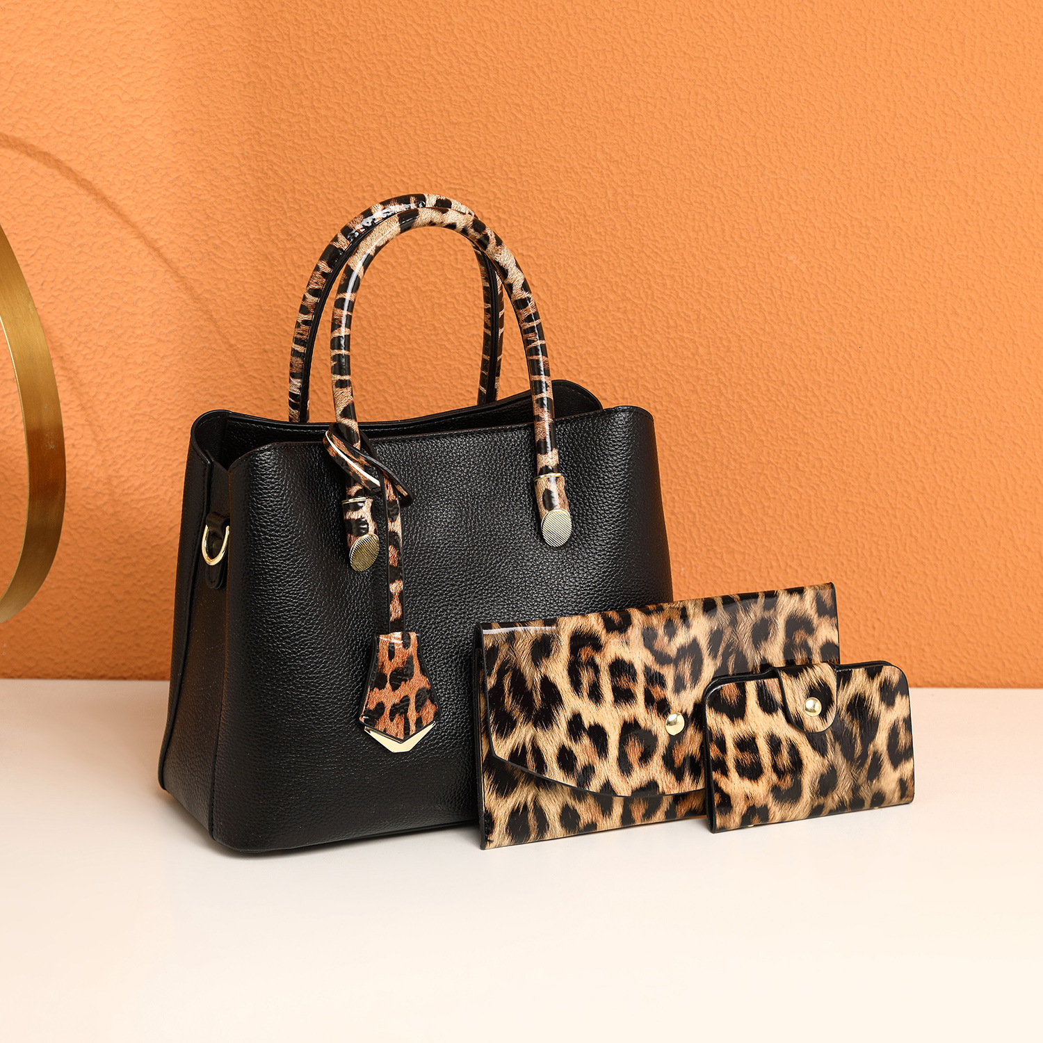 Fashion crocodile pattern luxury handbag designer bag three piece set large capacity women's bag autumn and winter new women's shoulder bag