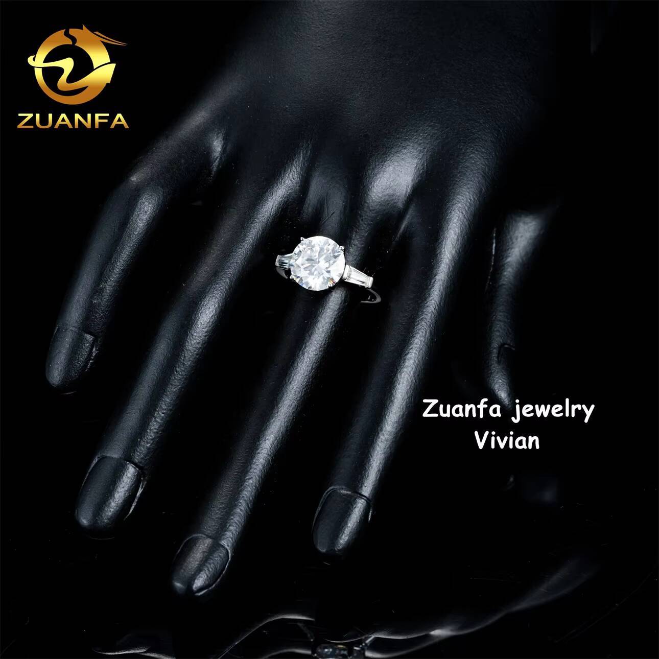 Silver 925 D Color VVS Moissanite Diamond Fashion Pass Diamond Tester GRA Certification Luxury Women Wedding Rings