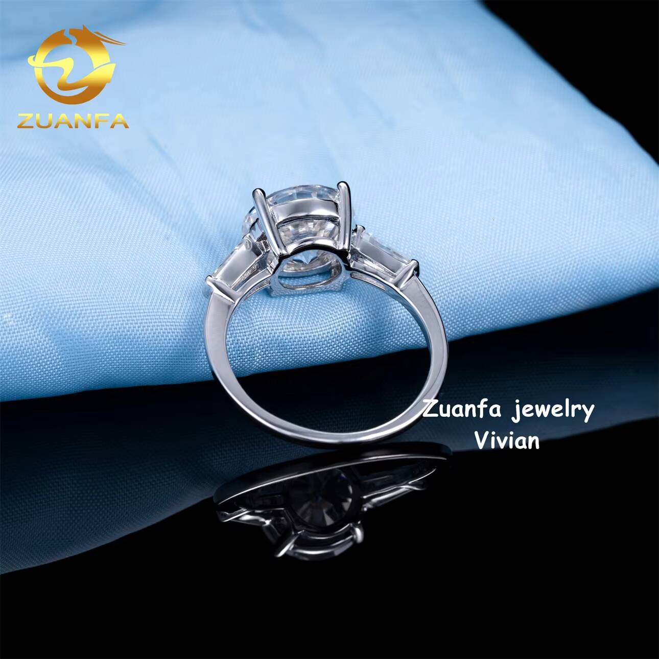 Silver 925 D Color VVS Moissanite Diamond Fashion Pass Diamond Tester GRA Certification Luxury Women Wedding Rings