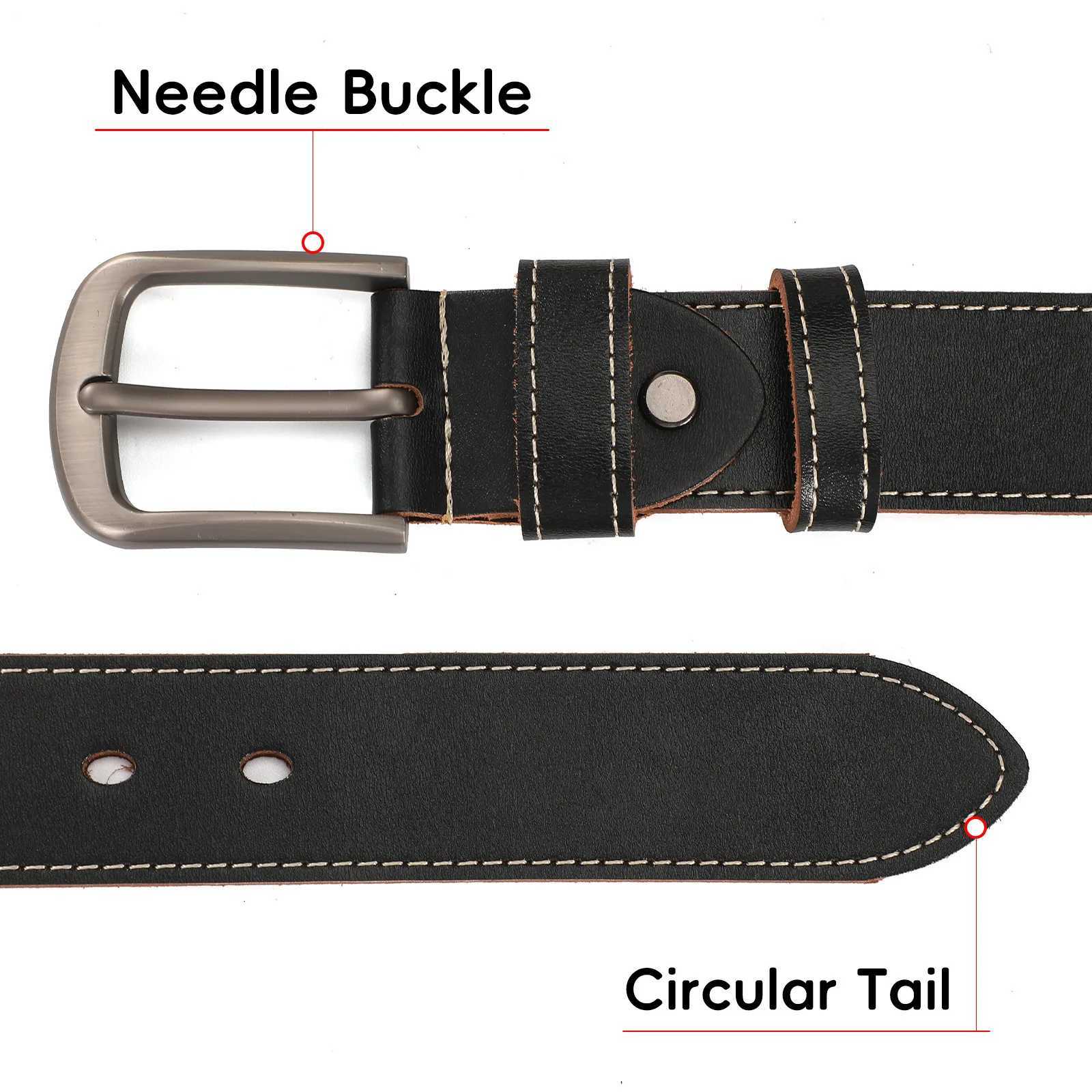 Retro Leather Mens Belt High Quality Buckle Hardware Simple Design Versatile Accessories Fit Jeans Pants Trousers Festival Gift W251024