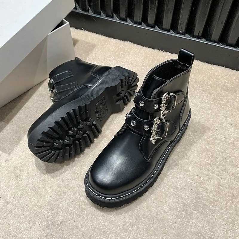 Womens Boots Chunky Hee Ladies Shoes Platform Bat Leather Booties Women Shoes Trend 2024 Sneakers Ankle Boots D451 W251024