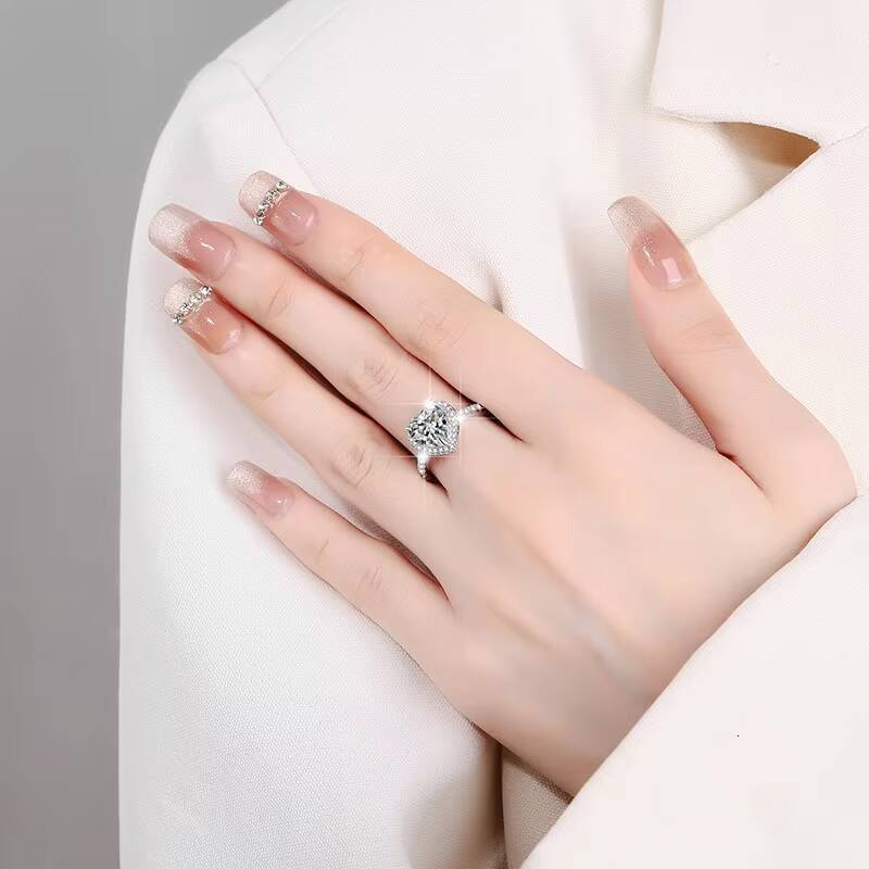 100 Real Moissanite Ring D VVS1 Moissanite Diamond1ct S925 Sliver Wedding Rings for Women