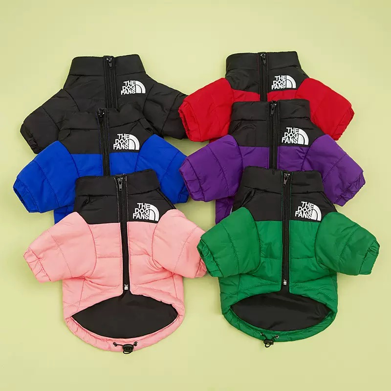 New Fashion Down Jacket Winter Designer Thick Warm Dog Schnauzer Reggie Doll French Bulldog Pet Clothes Wholesale
