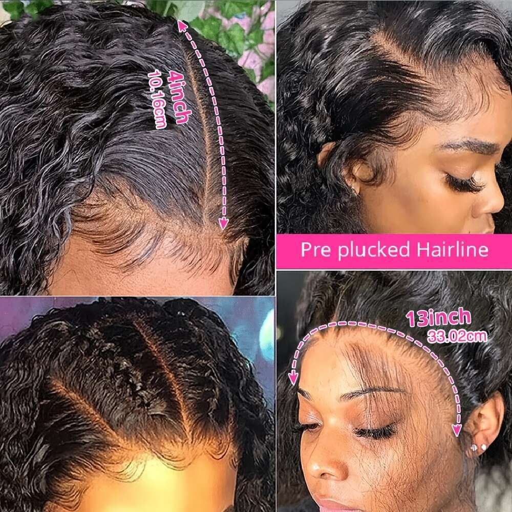 13X4 HD Frontal Wigs Water Wave Lace Front Wig Human Pre Plucked with Baby Hair