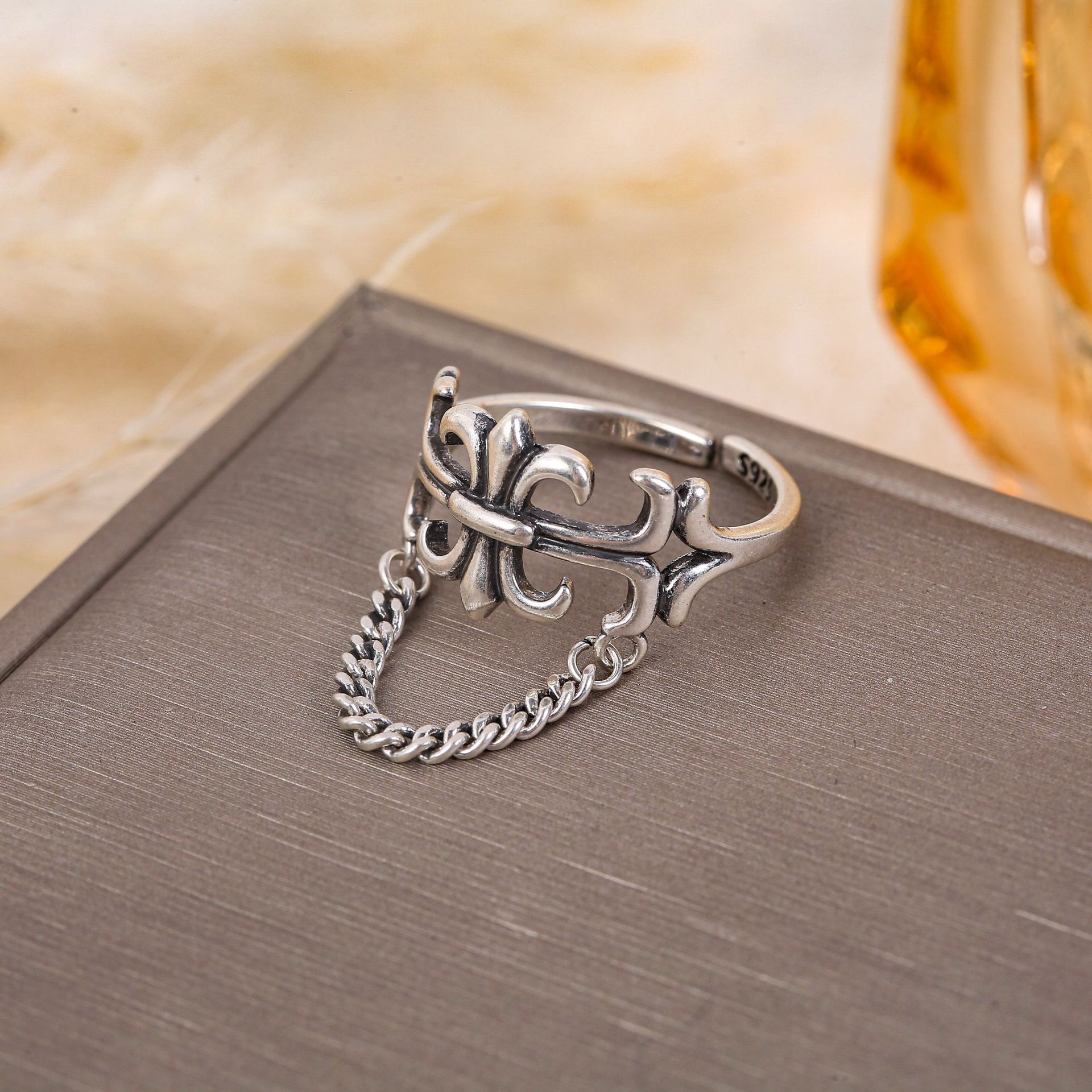 Designer ring Hip hop cross ring zircon inlaid geometric hollow ring men women's minimalist trendy ring free shipping Valentine's Day gift w