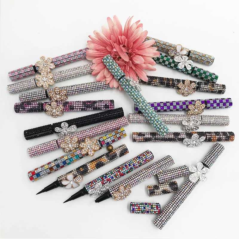 Super Sticky Eyeliner Glue Pen Diamond Flower Black Self Adhesive Eye Liner Glue Long LastingL251024