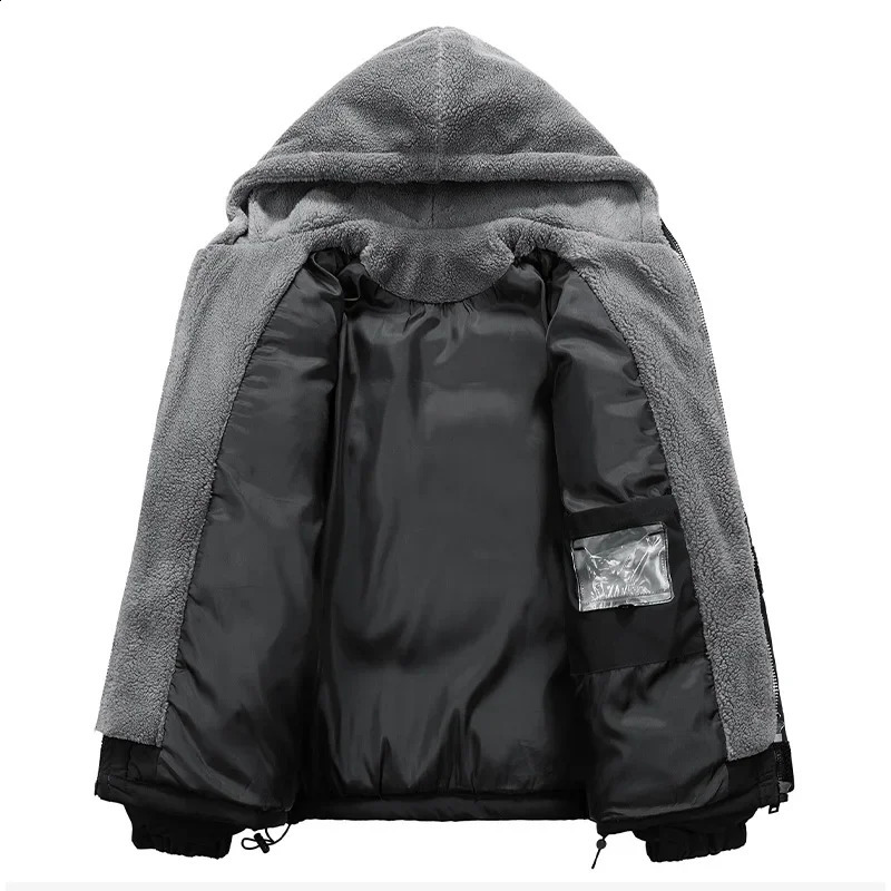 8XL Thick Warm Plus Size Winter Jacket Men Puffer Jacket Hooded Parkas Mens Cotton Fleece Padded Two Piece Coats Outwear 251020