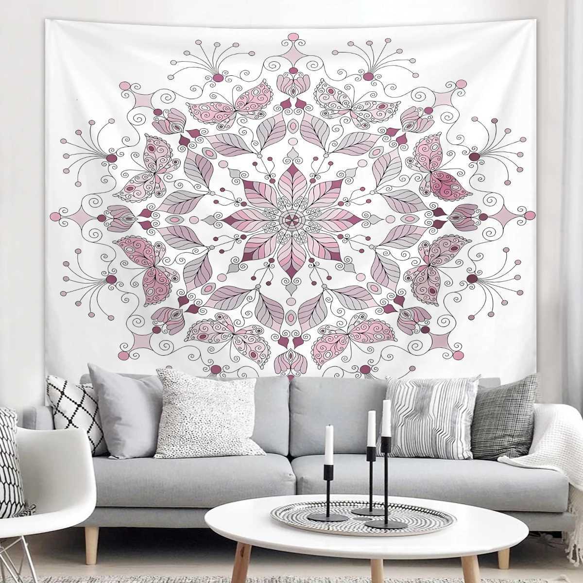 1pc Mandala tapestry butterfly and flower tapestry bedroom living room dormitory wall decoration wall hanging C251024