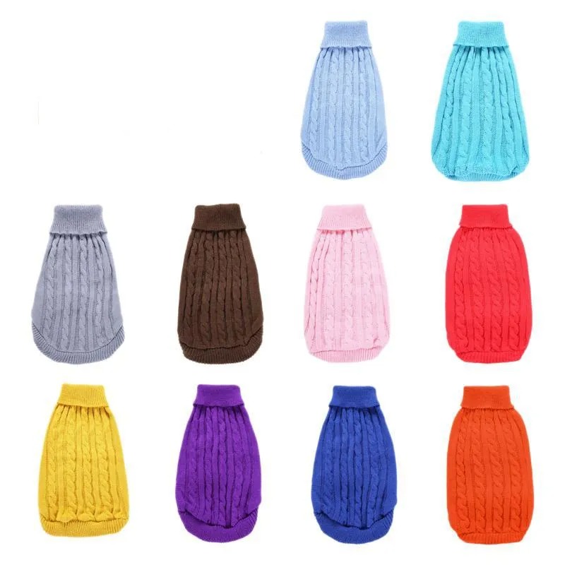 Dog clothes Autumn Winter Teddy pet clothes Dog Apparel Pet Clothes Solid Color Sweater