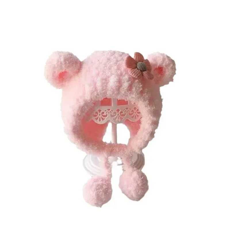 Baby cute hat winter thickened coldproof warm scarf 036 months little princess velvet hat ear protection hatL251024